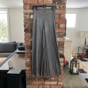 Lurex Wide Leg Knit Pants